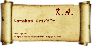 Karakas Artúr névjegykártya